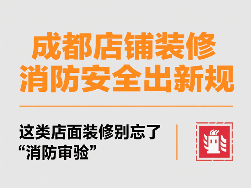 成都店鋪裝修消防安全出新規：這類店面裝修別忘了 “消防審驗