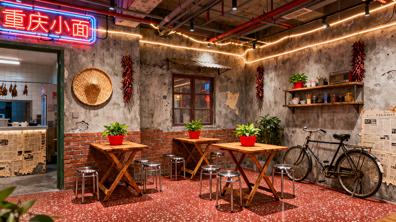 重慶小面店鋪裝修設計解析（附重慶小面裝修效果圖片大全）